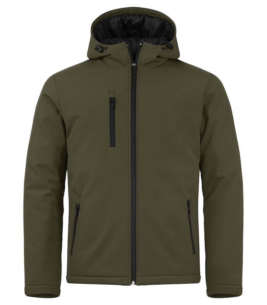 Clique Padded Hoody Softshell - mistgroen