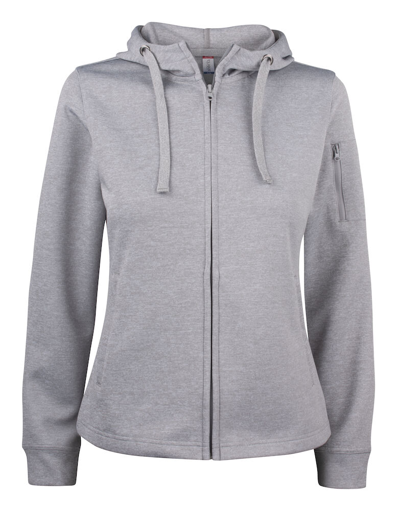 Clique Basic Active Hoody Full Zip Women - grijs-melange