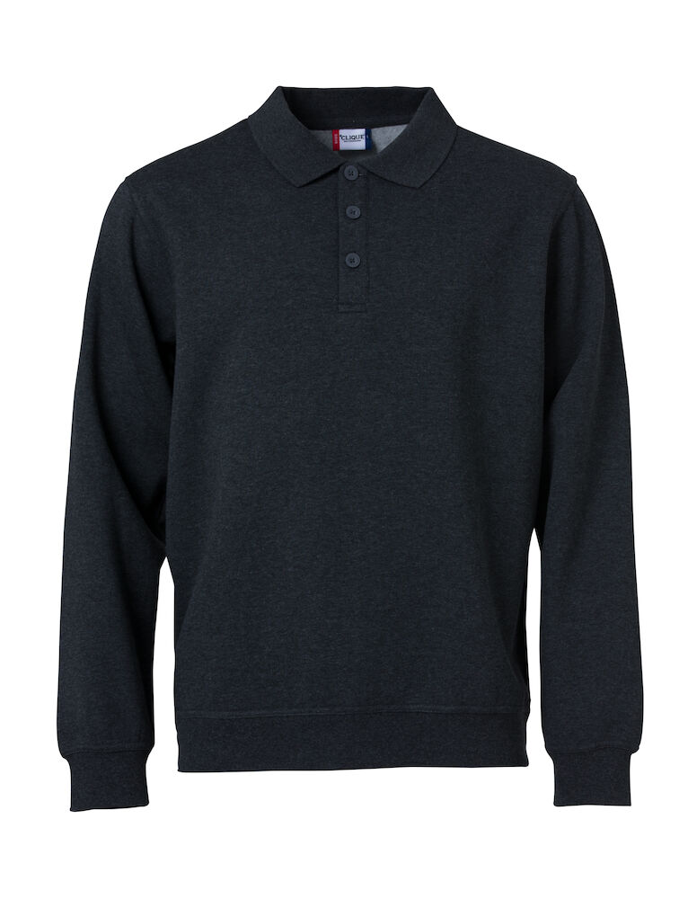 Clique Basic Polo Sweater - antraciet-melange