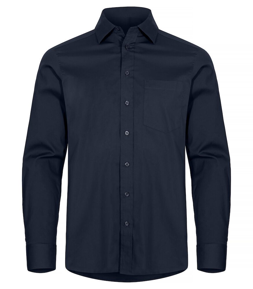 Clique Stretch Shirt L/S - dark-navy