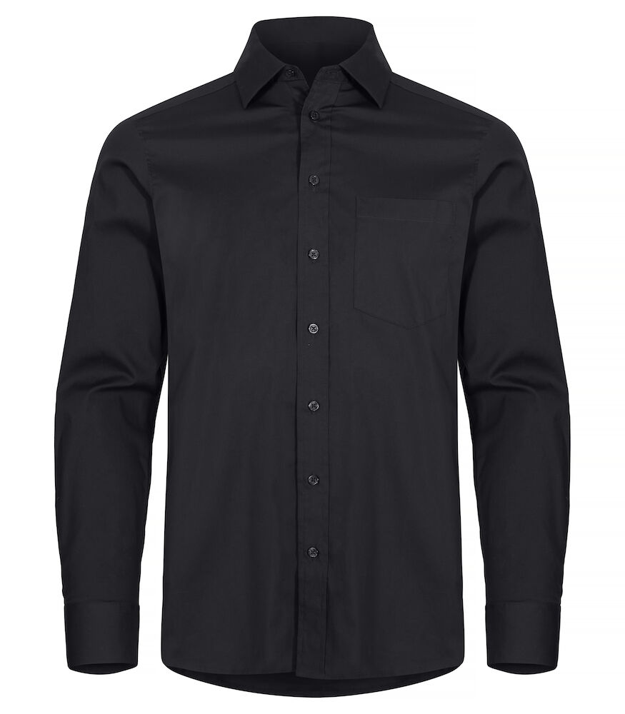 Clique Stretch Shirt L/S - zwart