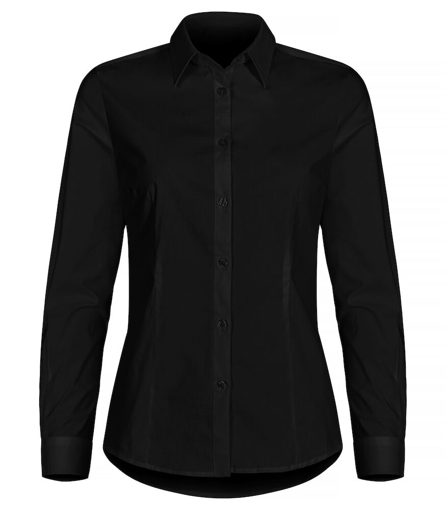 Clique Stretch Shirt L/S Women - zwart