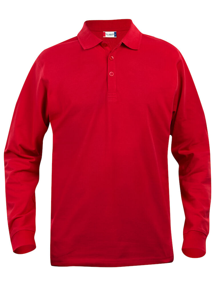 Clique Basic Polo L/S Junior - rood