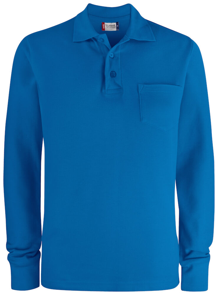 Clique Basic Polo Pocket L/S - kobalt