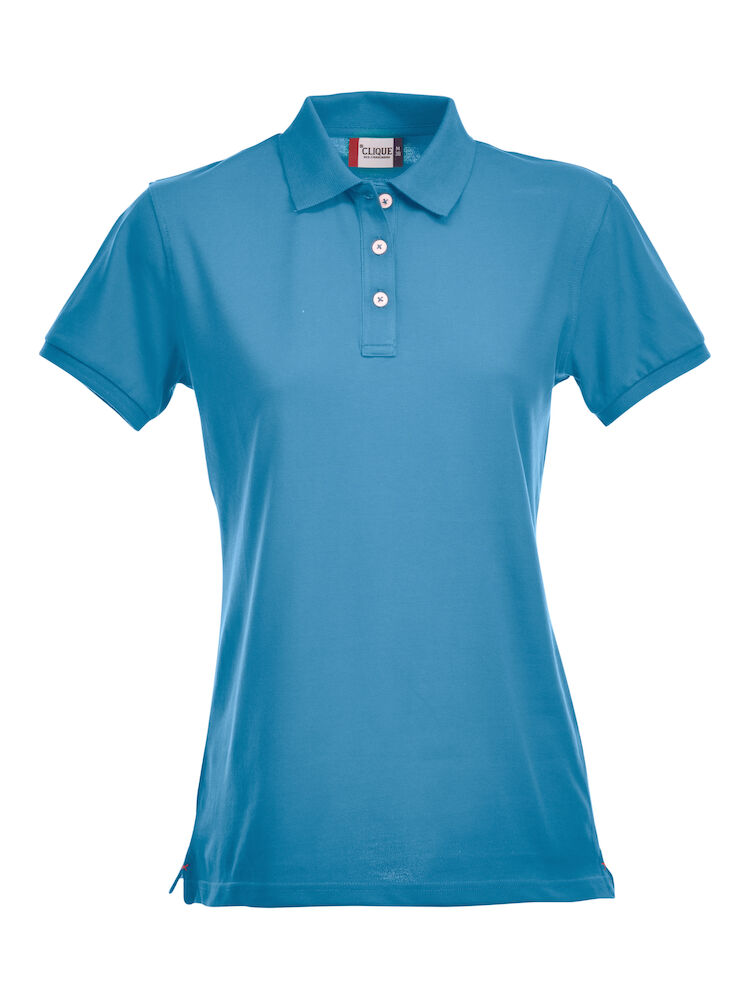 Clique Stretch Premium Polo Women - turquoise