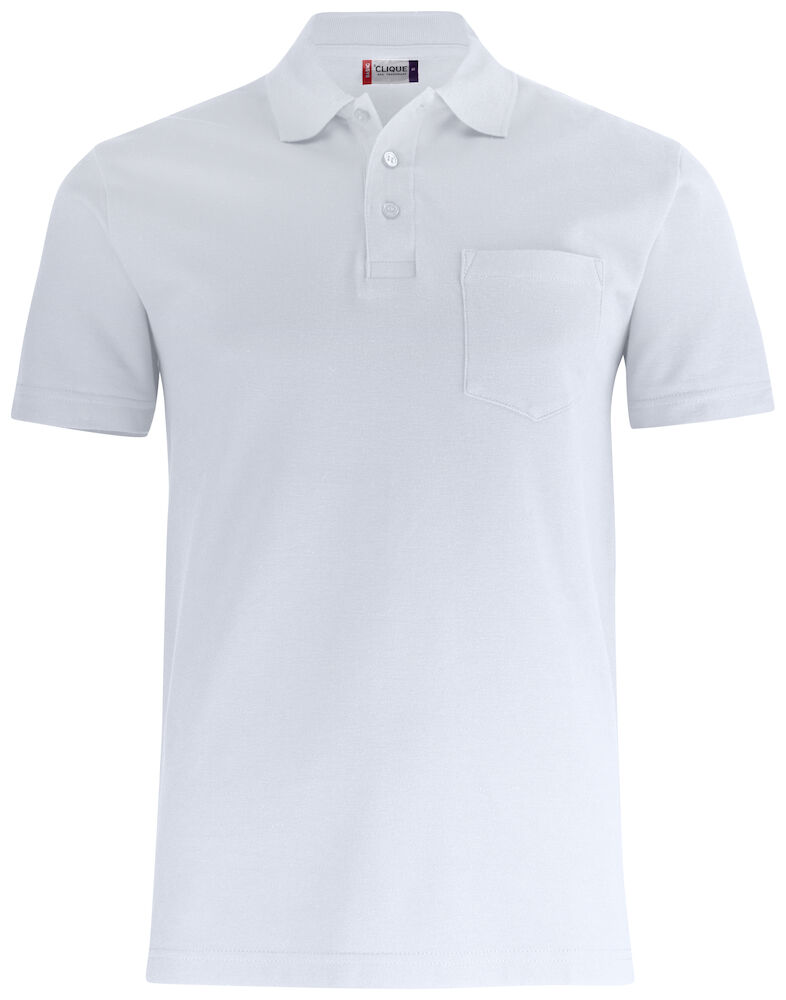 Clique Basic Polo Pocket - wit