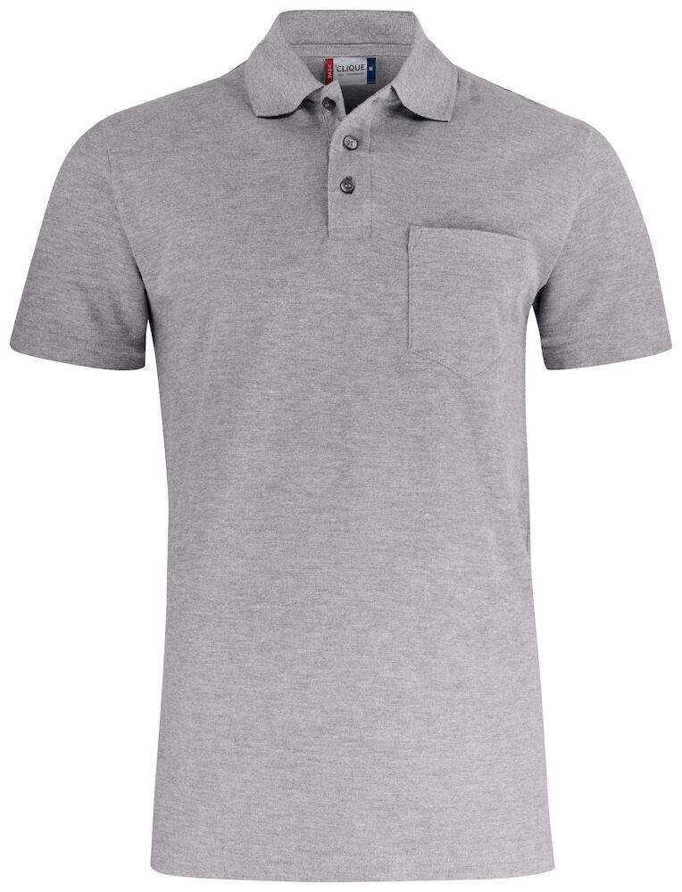 Clique Basic Polo Pocket - grijsmelange