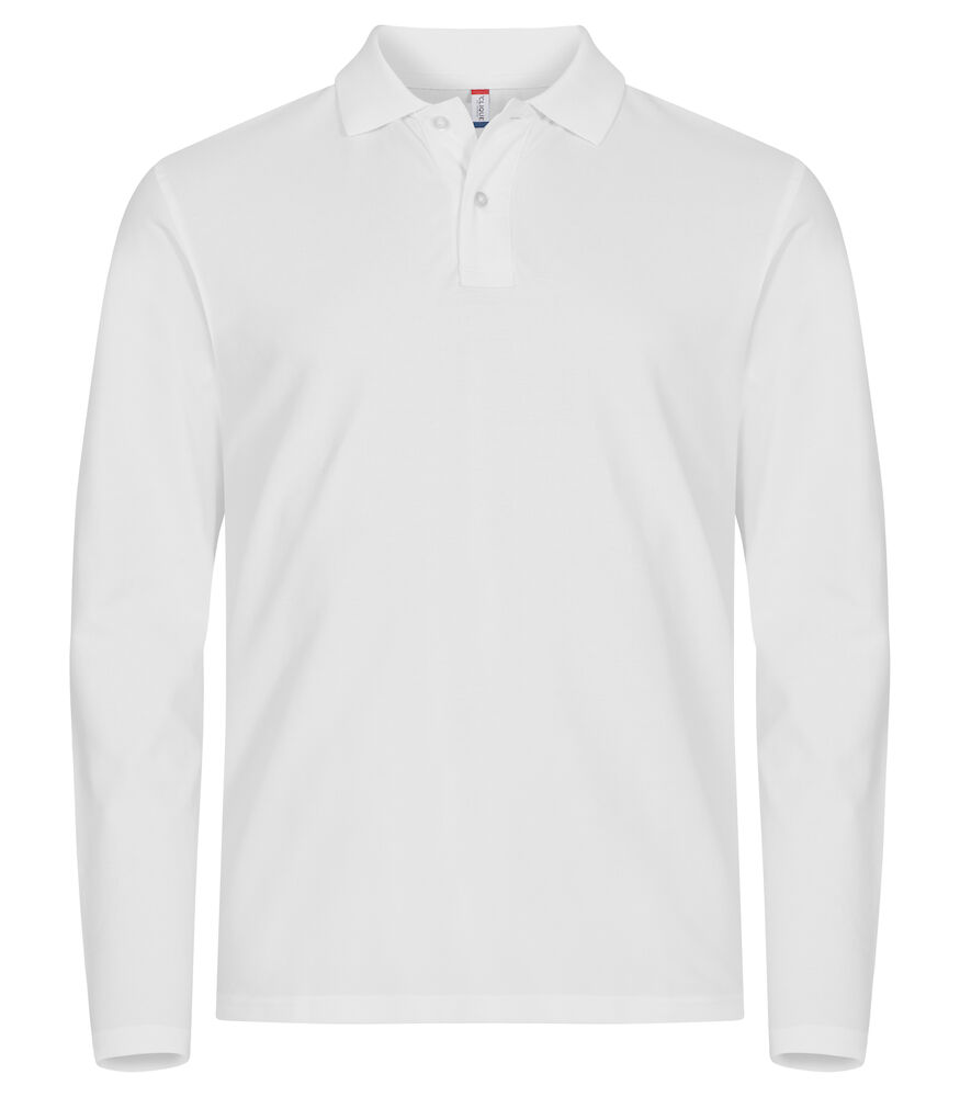 Clique Stretch Premium Polo L/S - wit