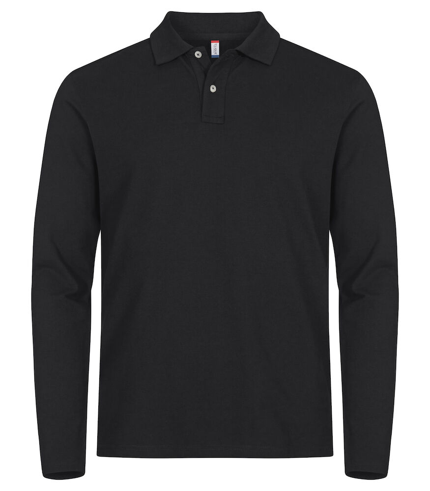 Clique Stretch Premium Polo L/S - zwart