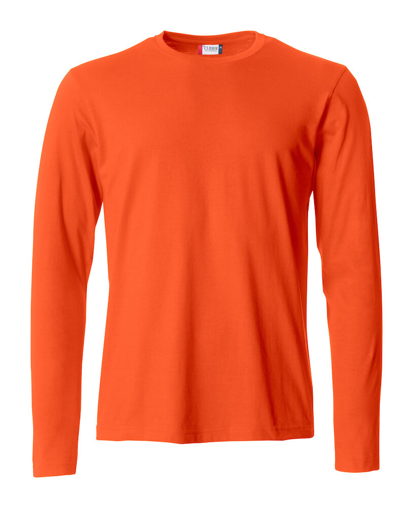 Clique Basic-T L/S - diep-oranje