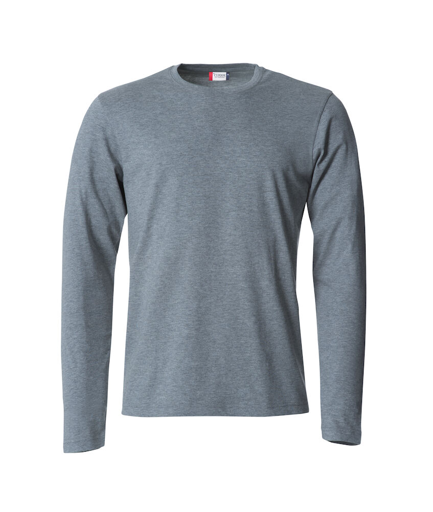 Clique Basic-T L/S - grijs-melange