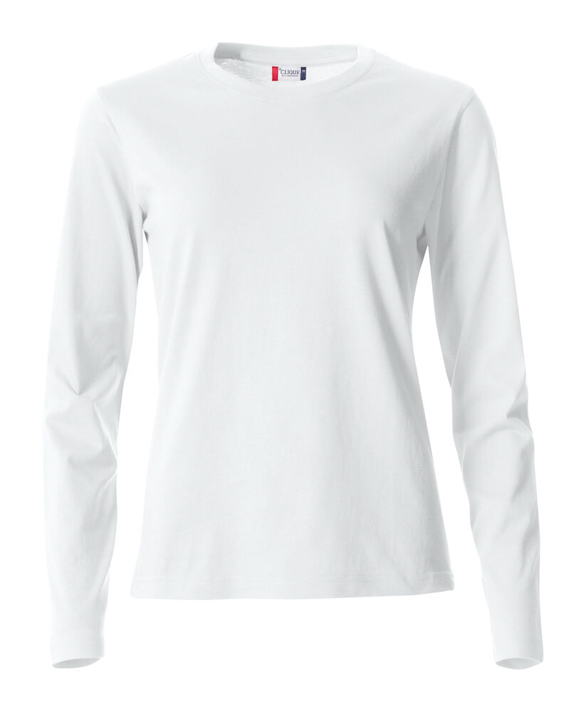 Clique Basic-T L/S Women - wit