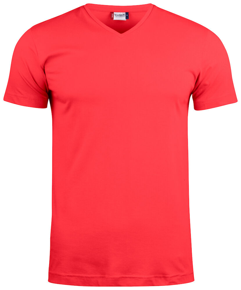 Clique Basic-T V-neck - rood