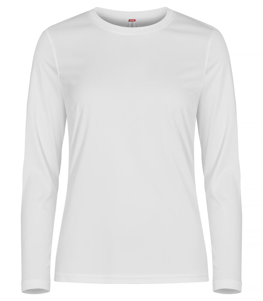 Clique Basic Active-T L/S Women - wit