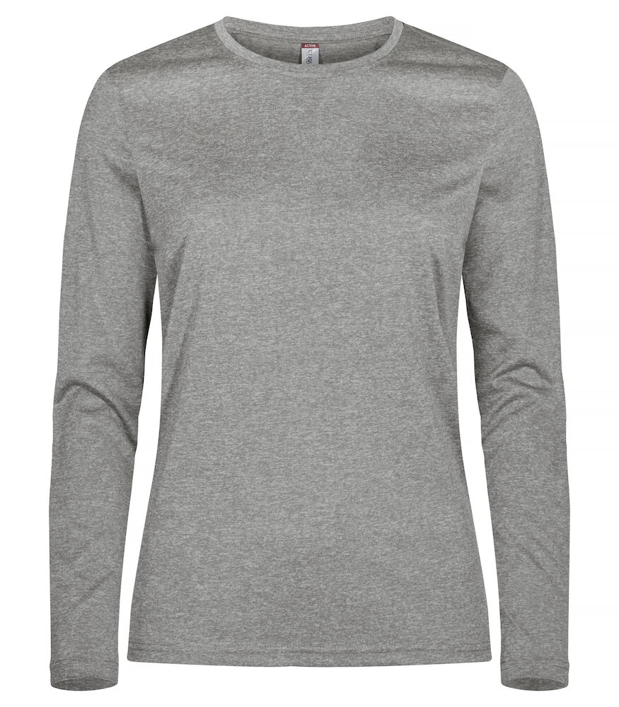 Clique Basic Active-T L/S Women - grijsmelange