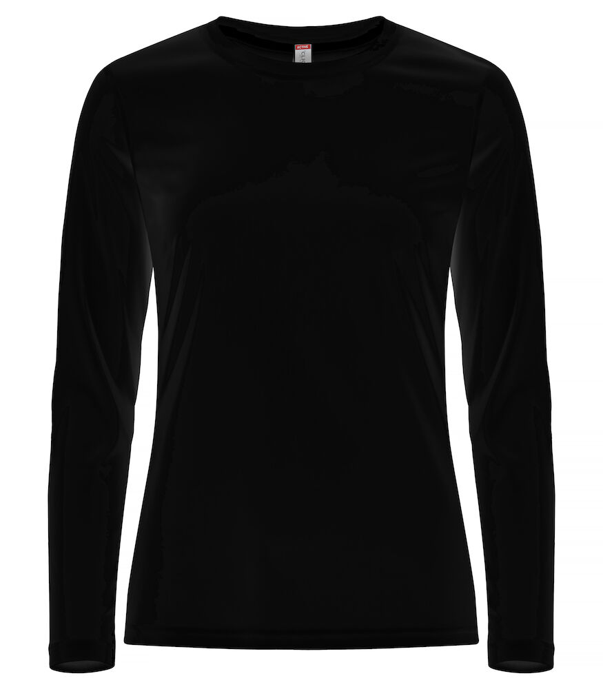 Clique Basic Active-T L/S Women - zwart