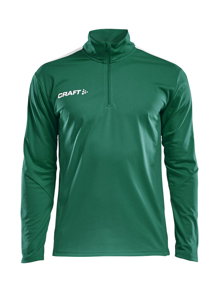 Craft Progress Halfzip Ls Tee M - team-green