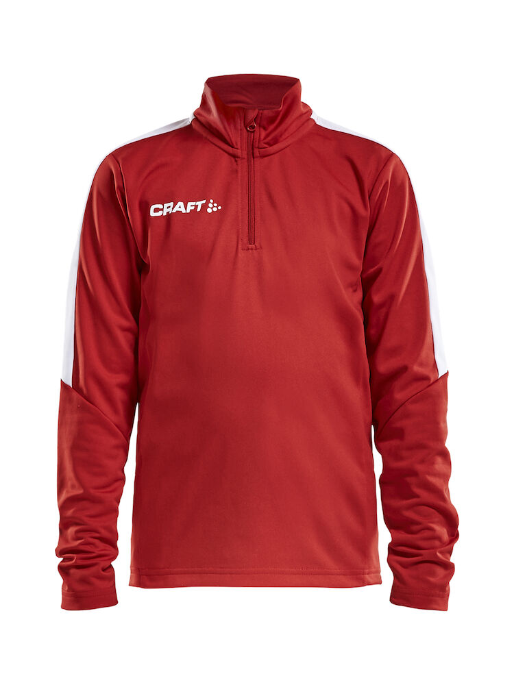 Craft Progress Halfzip Ls Tee Jr - bright-red