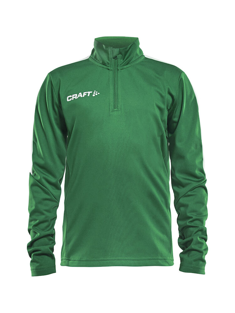 Craft Progress Halfzip Ls Tee Jr - team-green