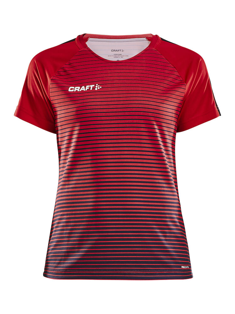 Craft Pro Control Stripe Jersey W - bright-red-navy