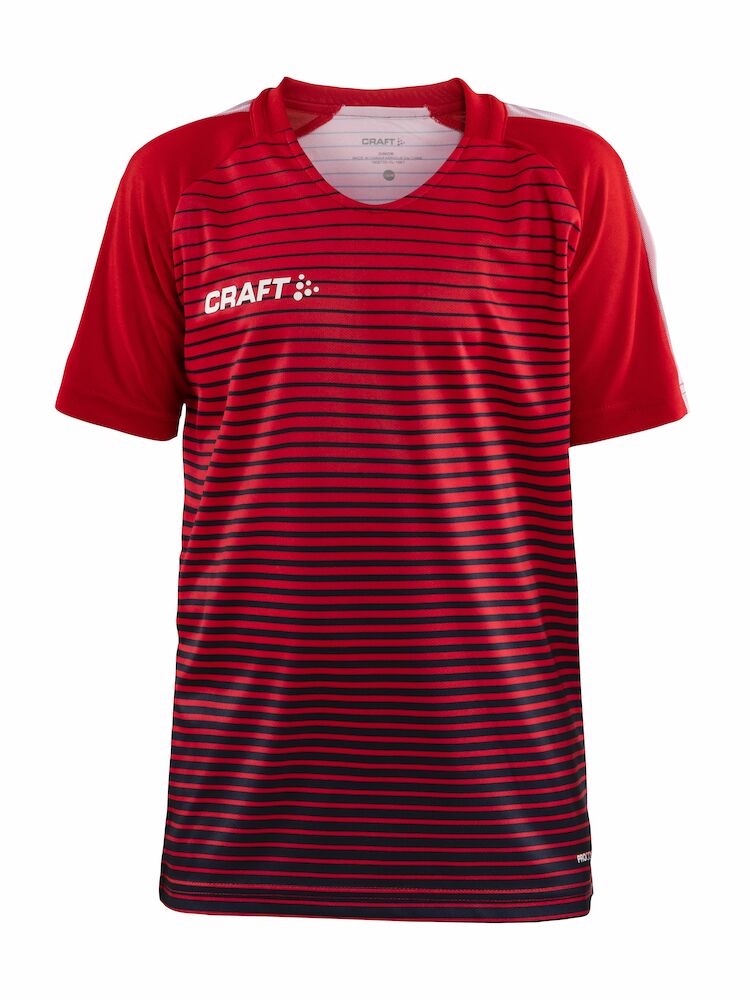 Craft Pro Control Stripe Jersey Jr - bright-red-navy