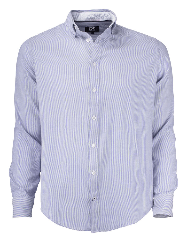 Cutter & Buck Belfair Oxford Shirt Heren - french-blauw-wit-gestreept