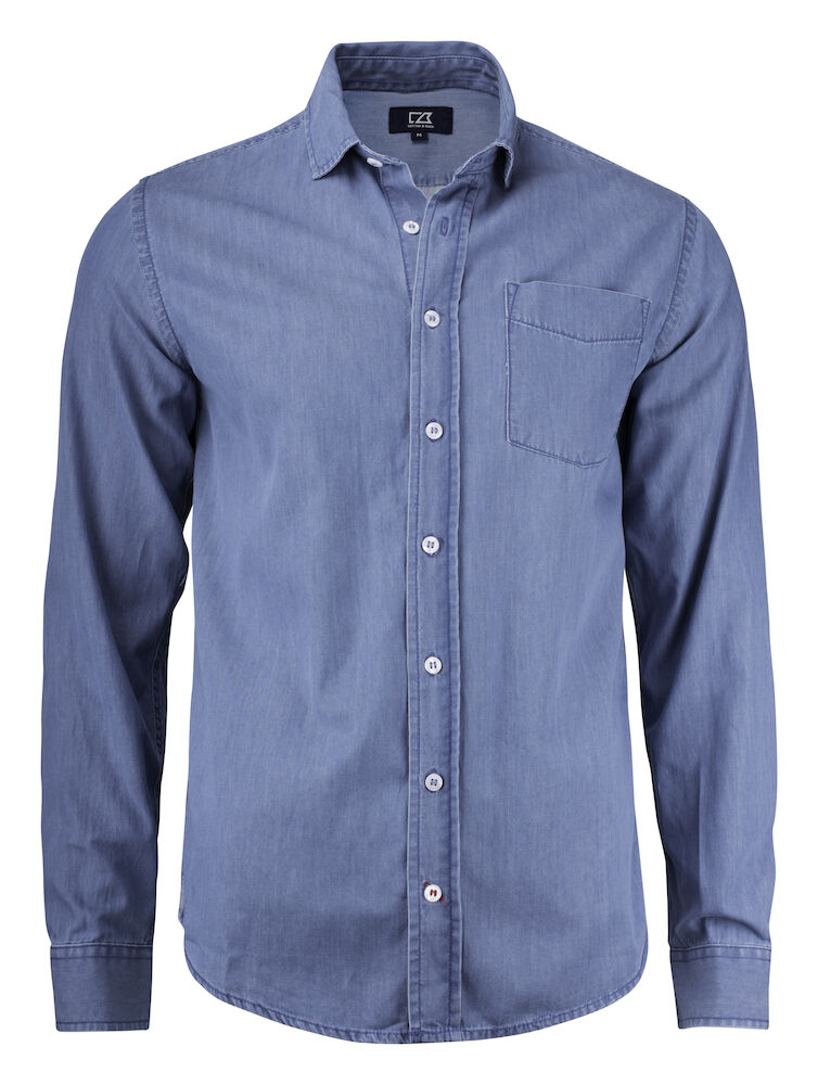 Cutter & Buck Ellensburg Denim Shirt Heren - denim-blauw