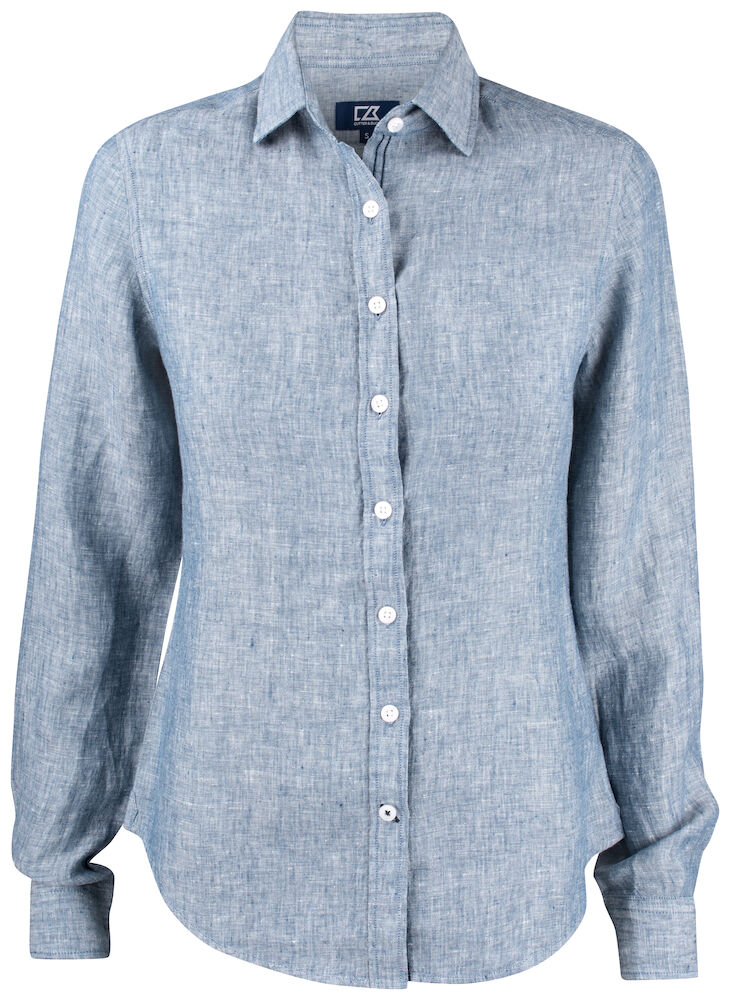 Cutter & Buck Summerland Linen Shirt Dames - denim-melange