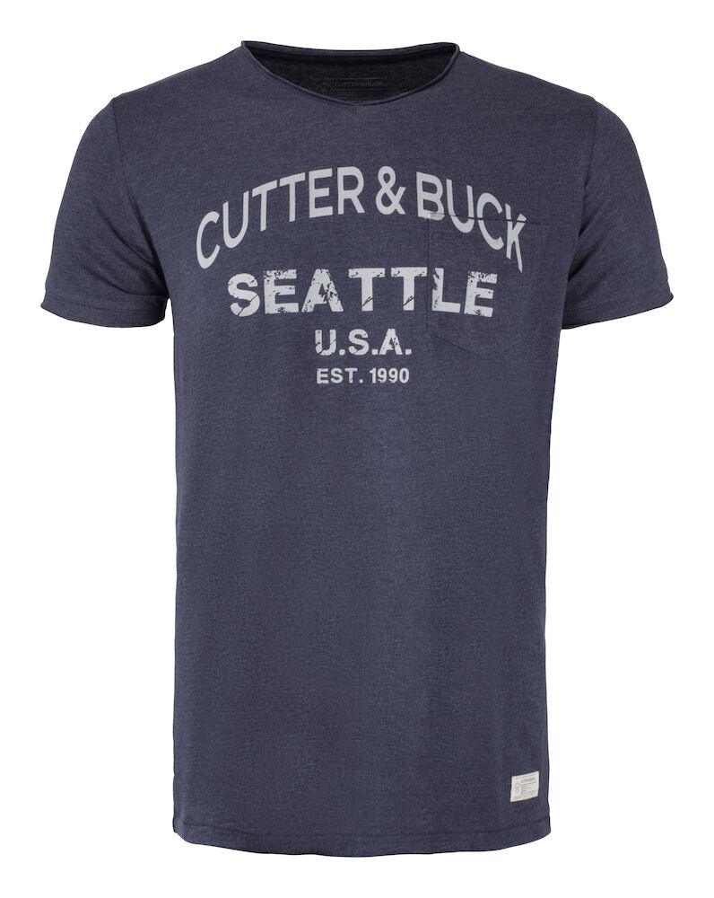 Cutter & Buck Pacific City Tee Heren - denim-melange