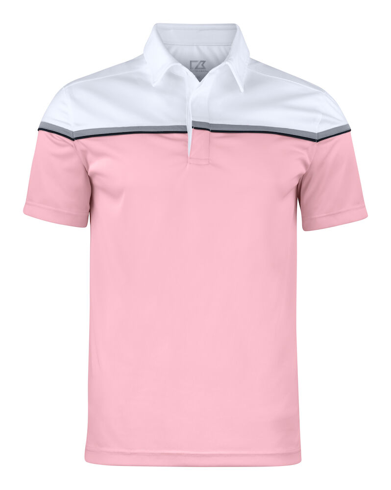 Cutter & Buck Seabeck Polo Heren - lichtroze-wit