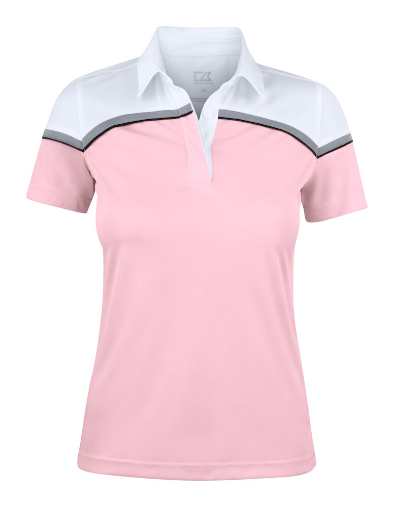 Cutter & Buck Seabeck Polo Dames - lichtroze-wit