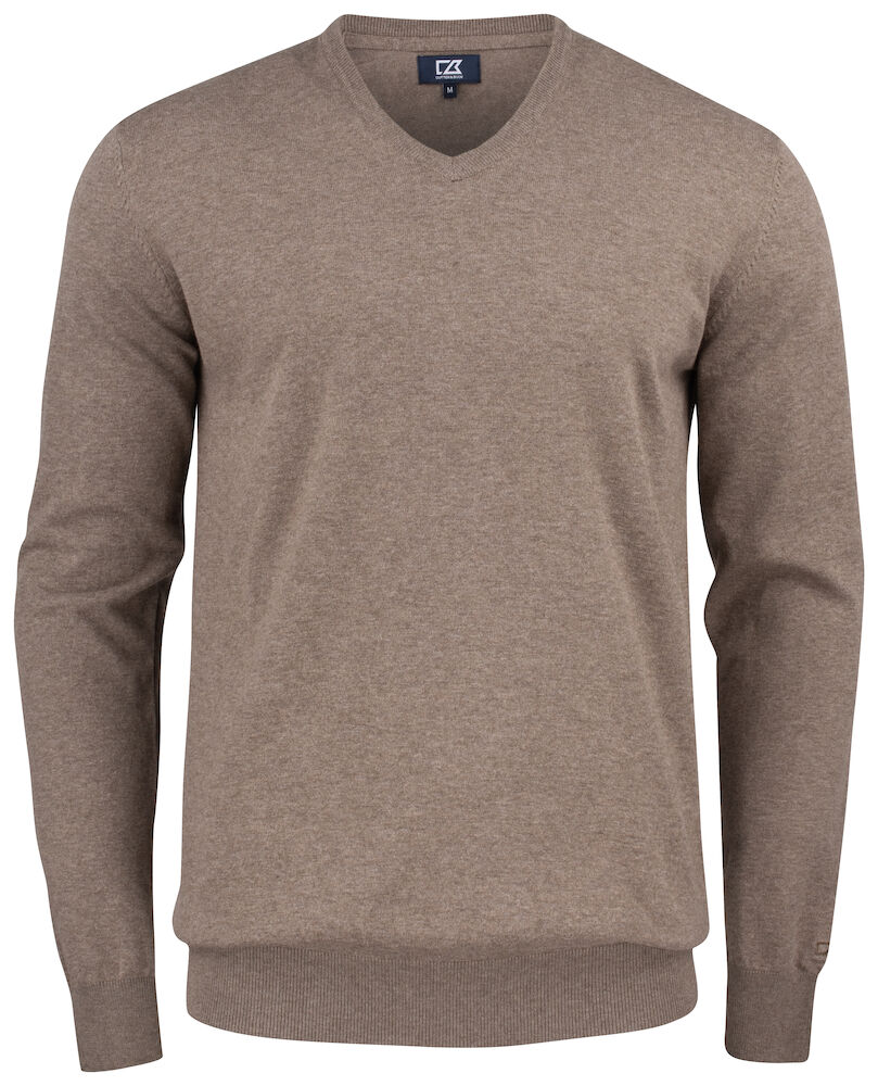 Cutter & Buck Oakville V-neck Heren - nougat-melange