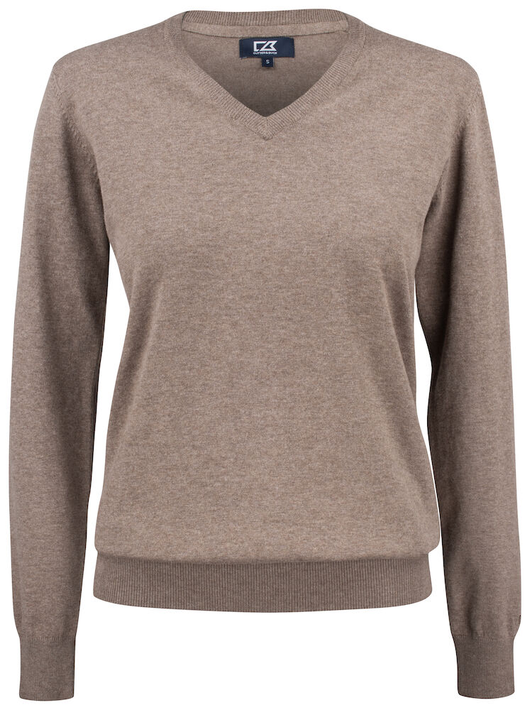 Cutter & Buck Oakville V-neck Dames - nougat-melange