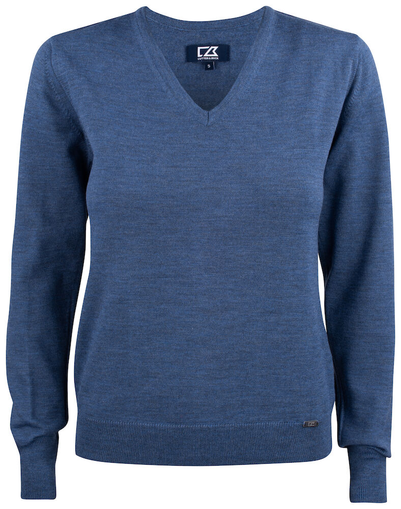 Cutter & Buck Everett V-neck Dames - denim-melange