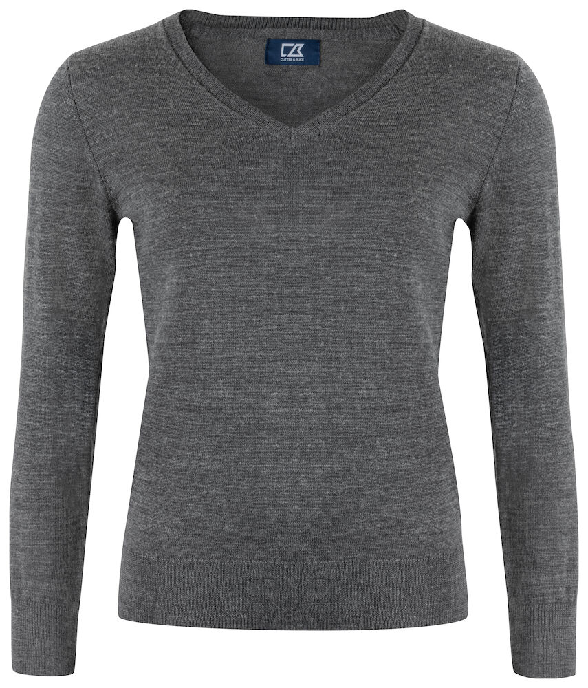 Cutter & Buck Vernon V-neck Dames - antraciet-melange