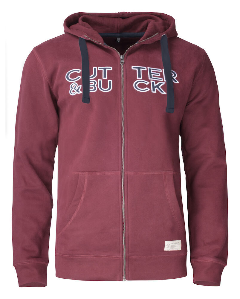 Cutter & Buck Twisp Hood Full Zip  Heren - burgundy-logo