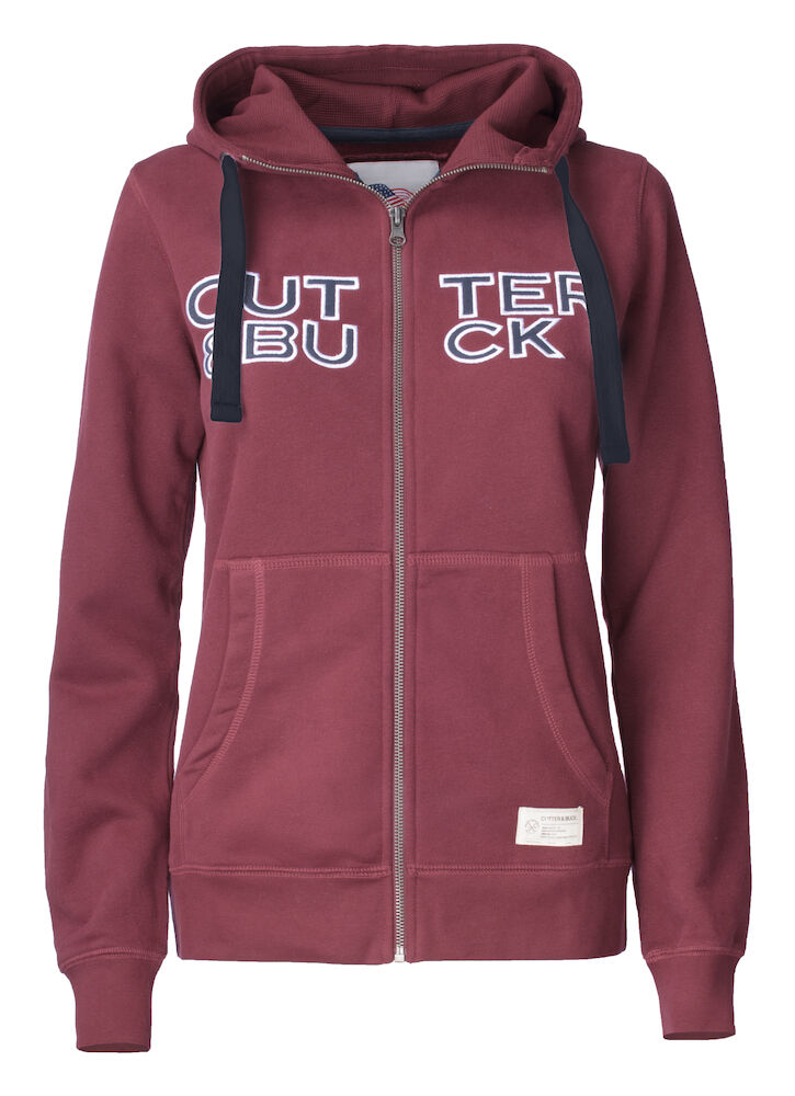 Cutter & Buck Twisp Hood Full Zip Dames - burgundy-logo