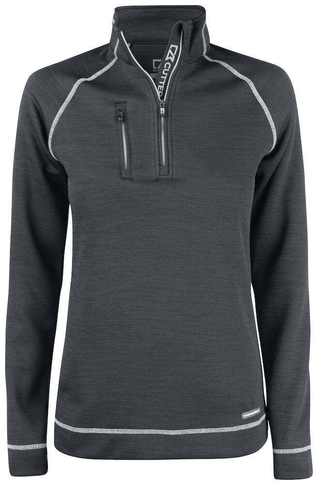 Cutter & Buck Chambers Half Zip Dames - antraciet-melange