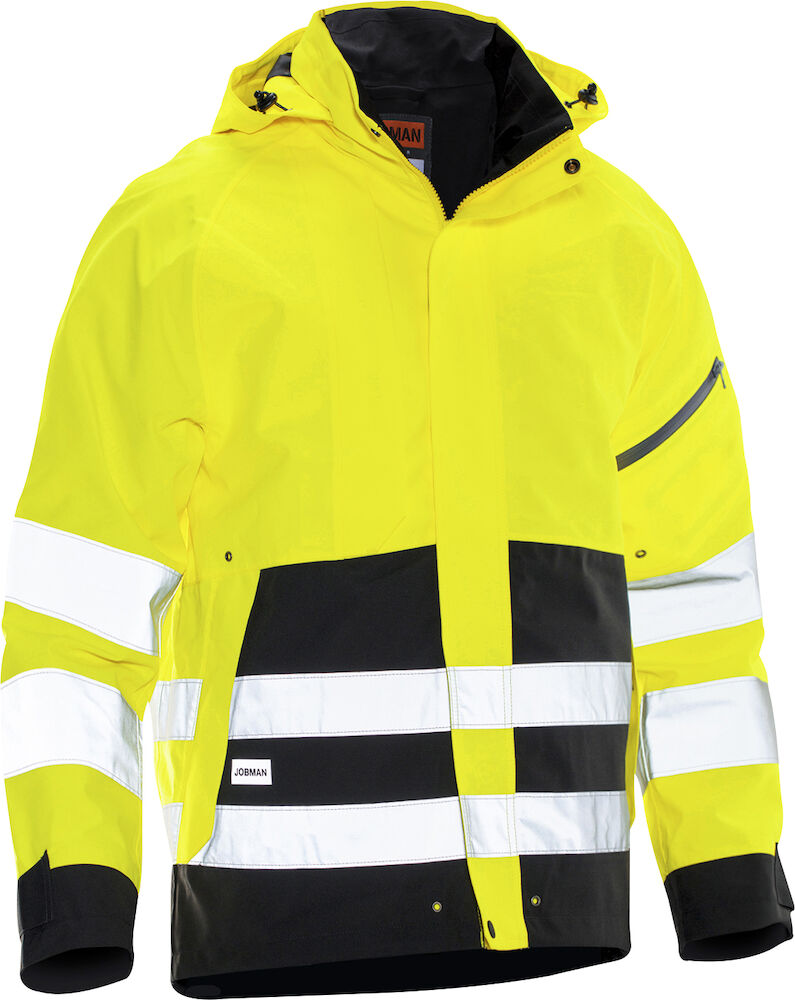 Jobman 1273 Hi-Vis Shell Jacket - geel-zwart