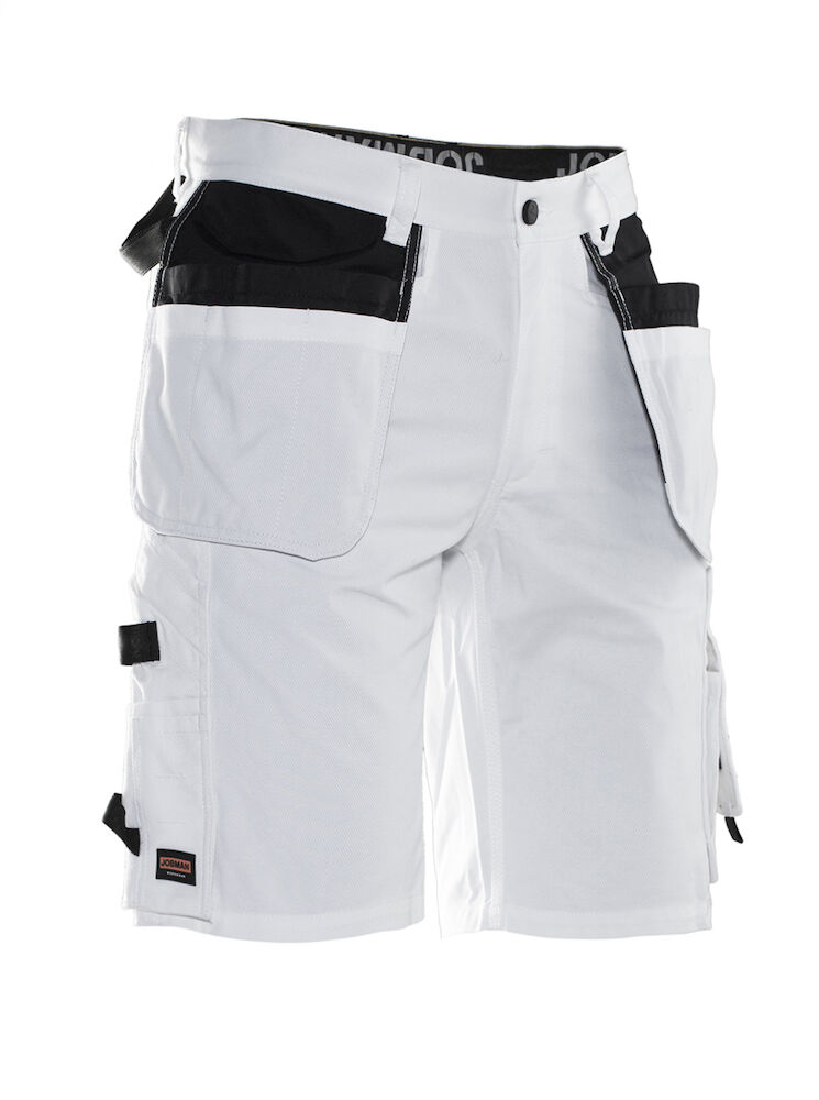 Jobman 2132 Painters' Shorts - wit-zwart