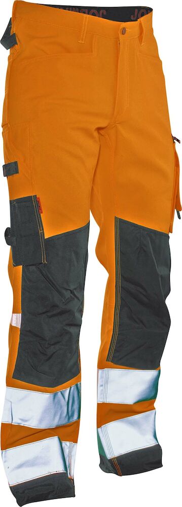 Jobman 2221 Hi-Vis Service Trousers Star - oranje-zwart