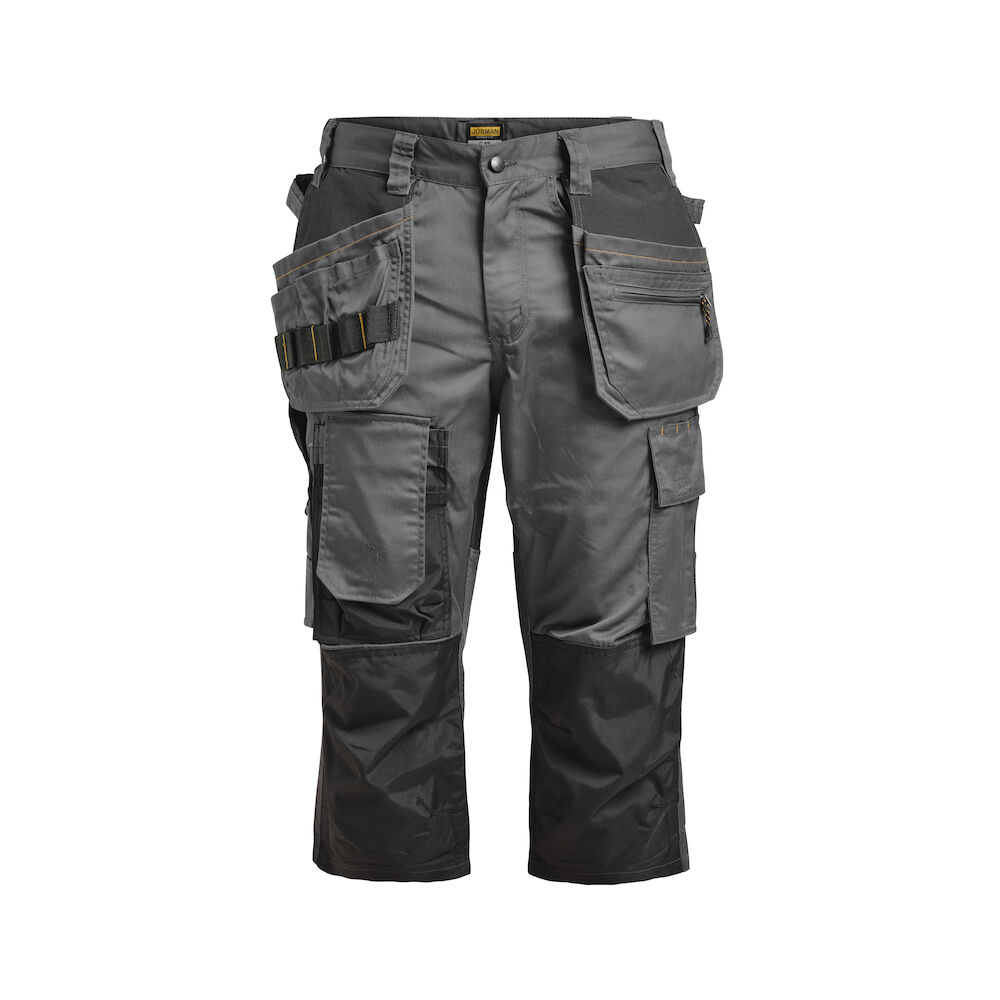 Jobman 2362 Floorlayers Long Shorts Stretch - donkergrijs-zwart