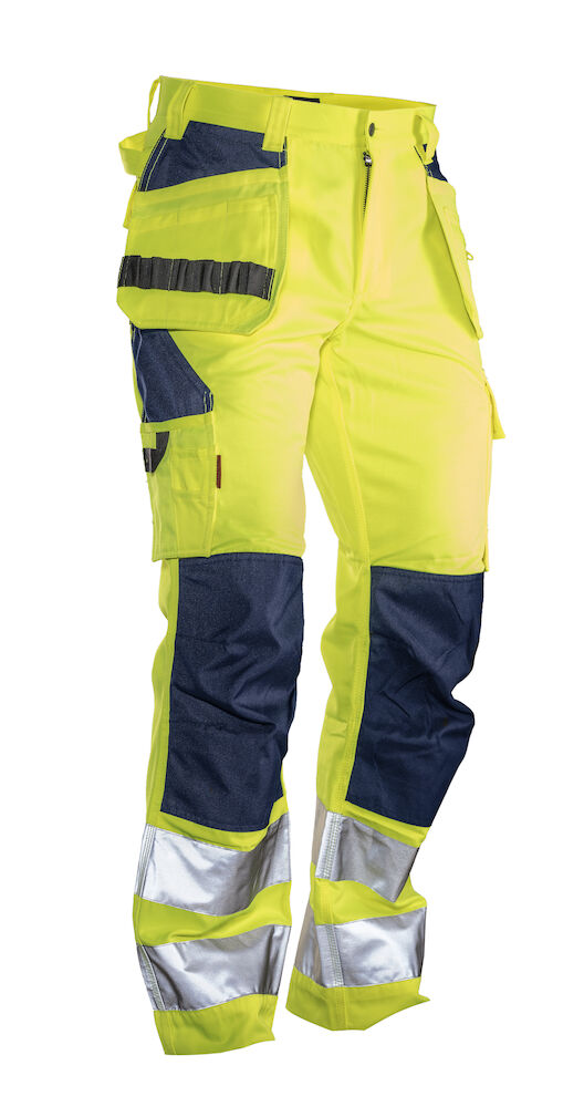 Jobman 2377 Hi-Vis Trousers HP - geel-navy