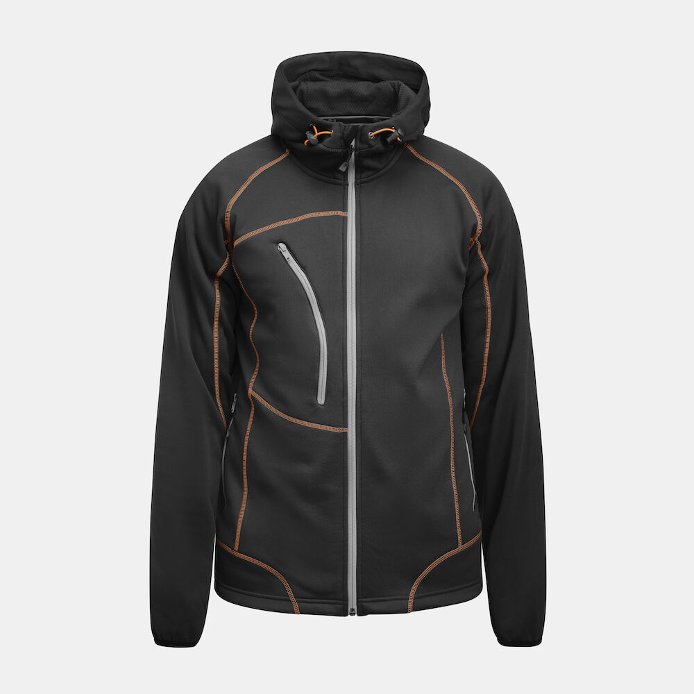 Jobman 5152 Hoodie - donkergrijs-oranje