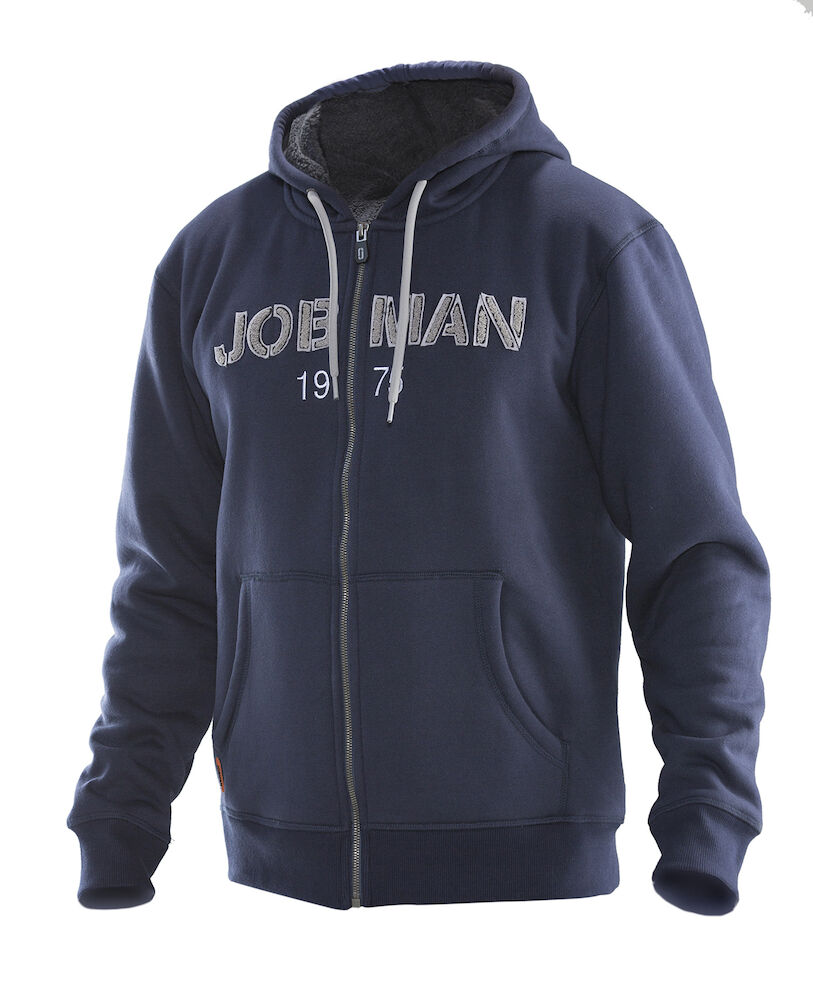 Jobman 5154 Vintage Hoodie Lined - navy-donkergrijs