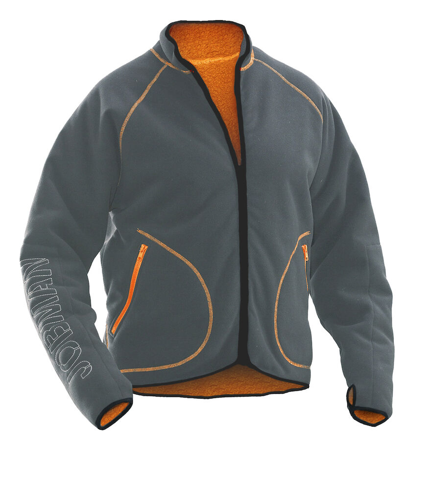 Jobman 5192 Fleece Jacket Reversible - grijs-oranje