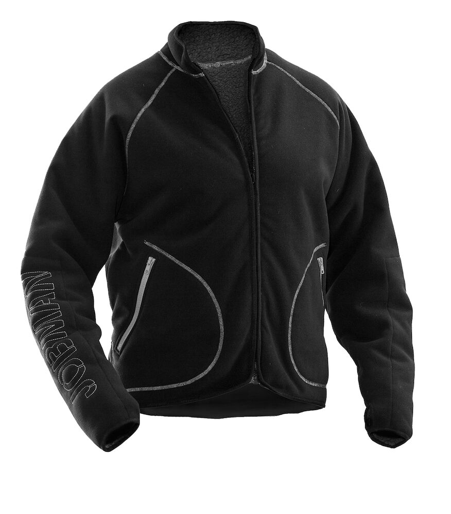 Jobman 5192 Fleece Jacket Reversible - zwart-donkergrijs