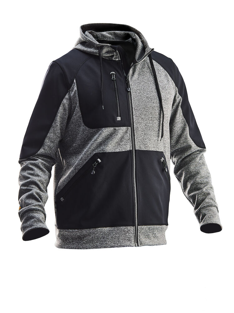 Jobman 5303 Hoodie Spun Dye - zwart-melange-zwart