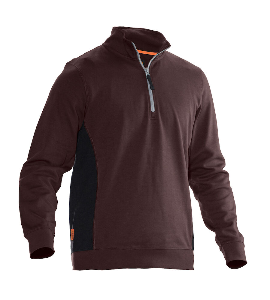 Jobman 5401 Halfzip Sweatshirt - bruin-zwart